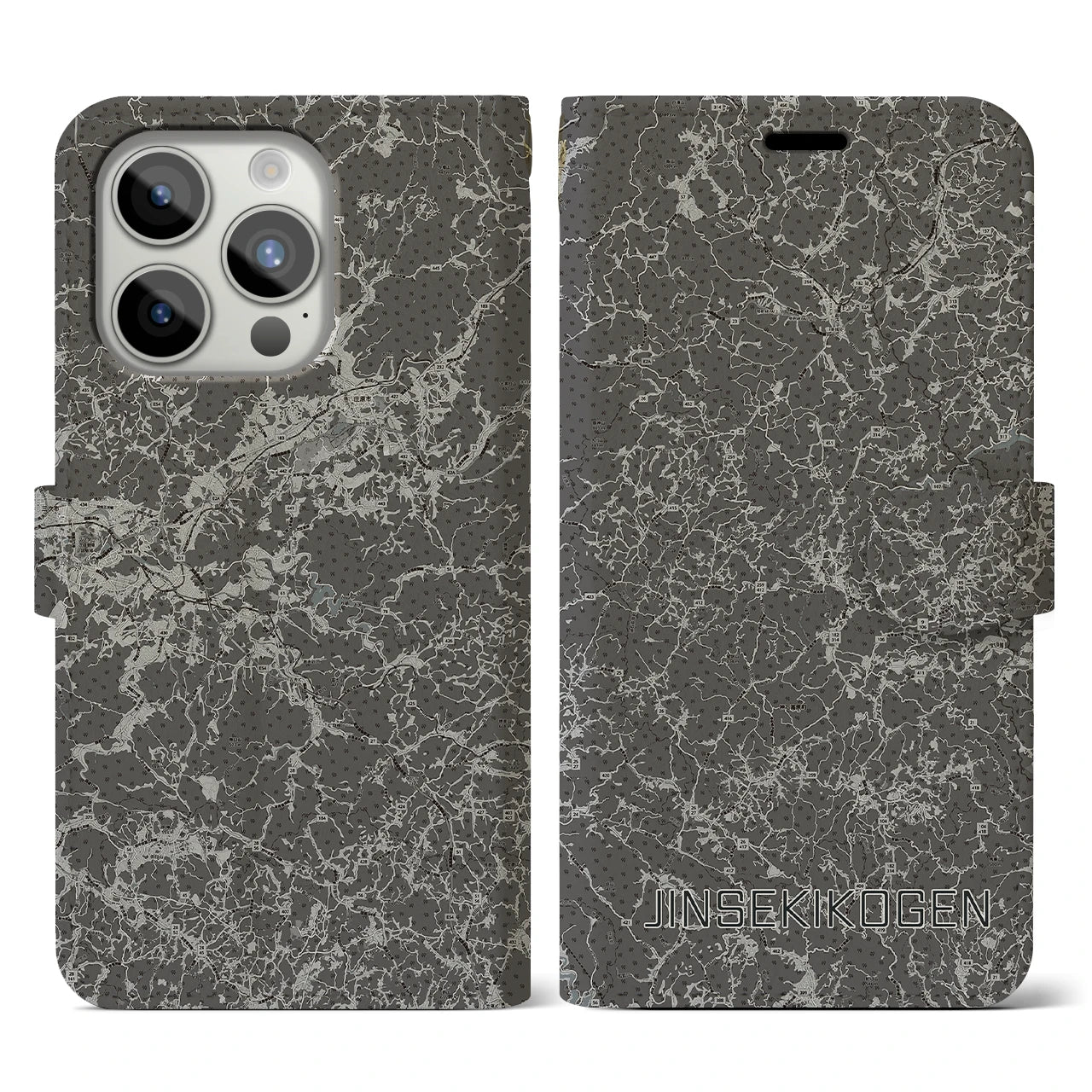 【神石高原(広島県)】地図柄iPhoneケース(手帳タイプ)