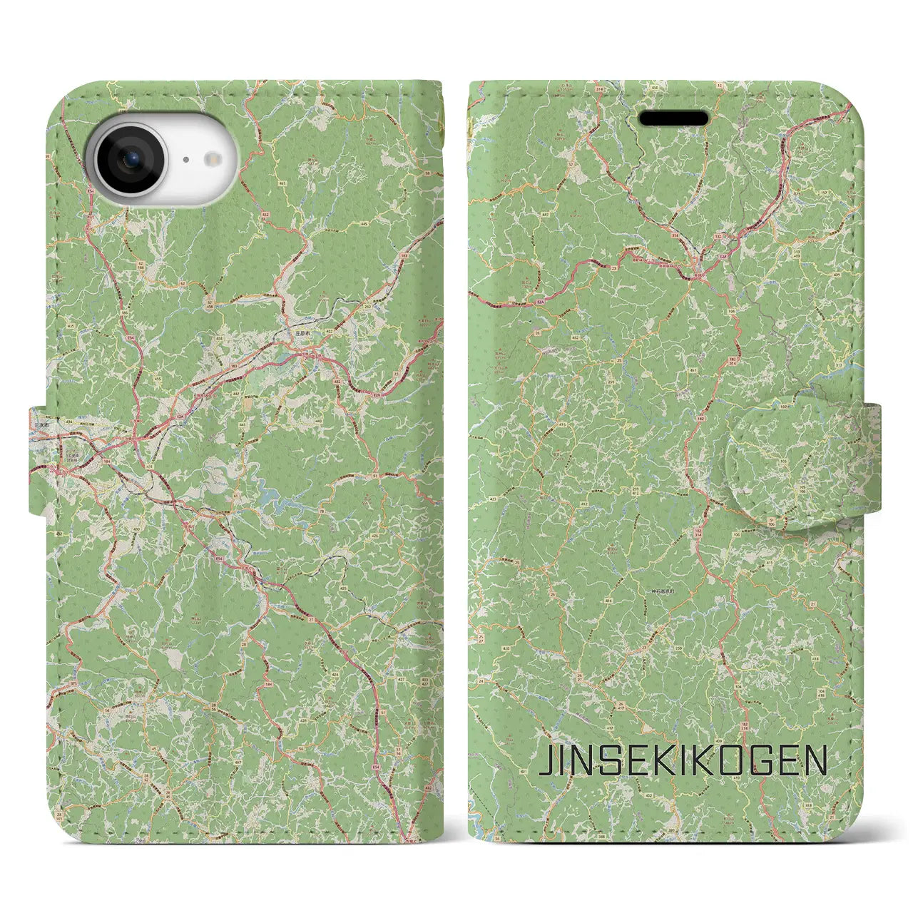 【神石高原(広島県)】地図柄iPhoneケース(手帳タイプ)