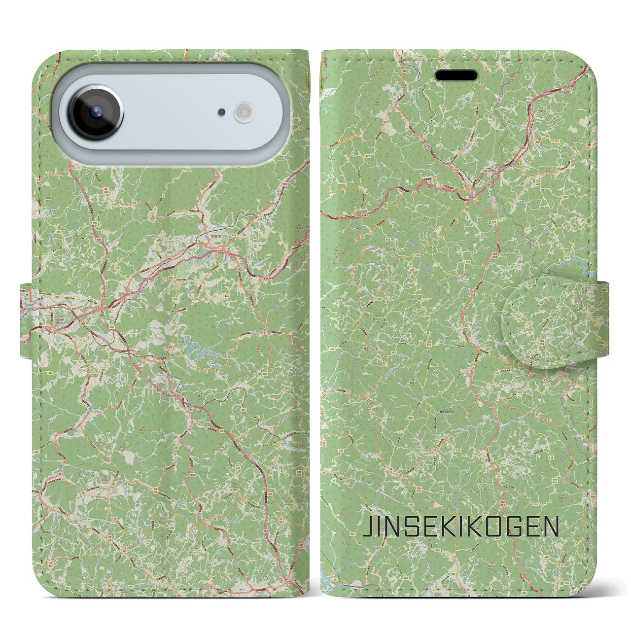 【神石高原(広島県)】地図柄iPhoneケース(手帳タイプ)