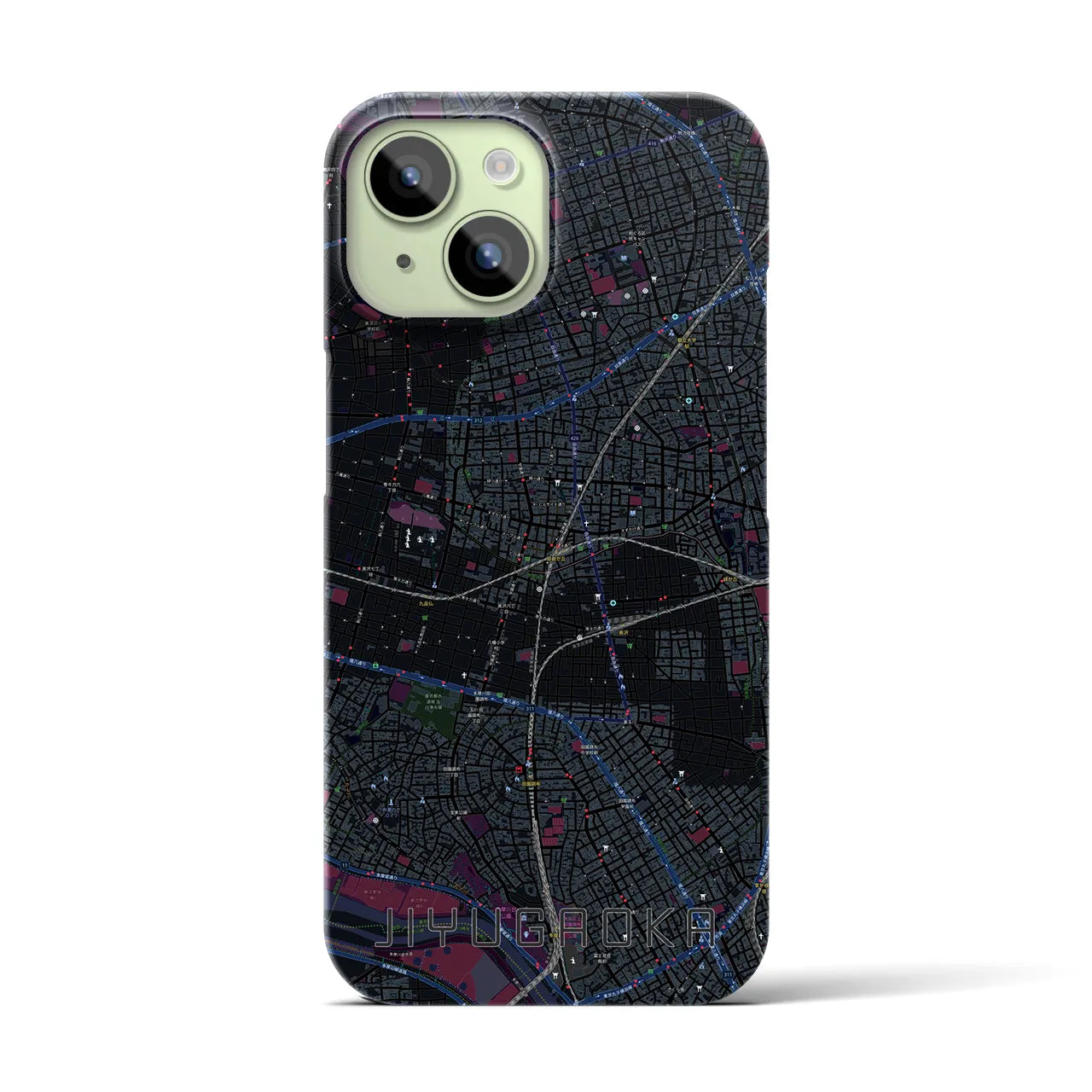 【自由が丘(東京都)】地図柄iPhoneケース(バックカバータイプ)