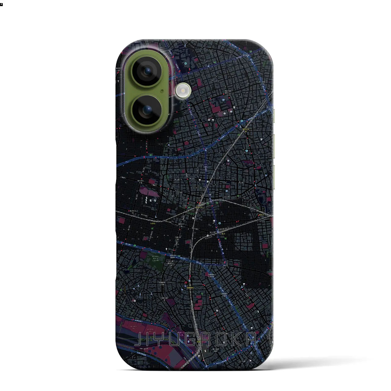 【自由が丘(東京都)】地図柄iPhoneケース(バックカバータイプ)