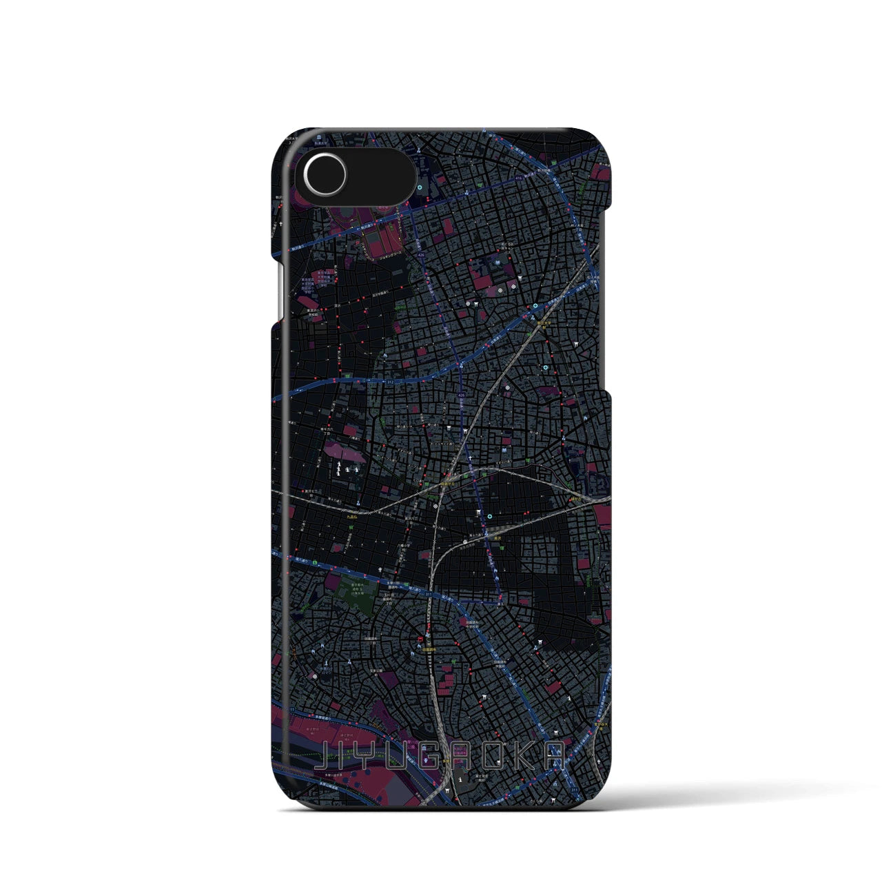 【自由が丘(東京都)】地図柄iPhoneケース(バックカバータイプ)