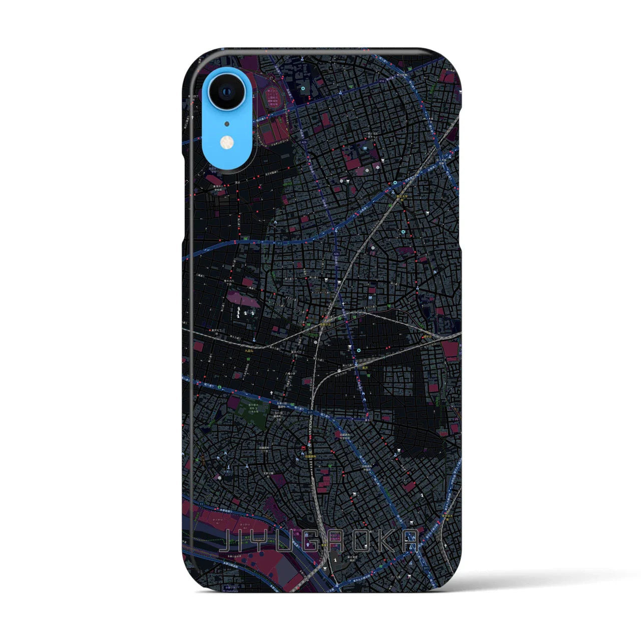 【自由が丘(東京都)】地図柄iPhoneケース(バックカバータイプ)