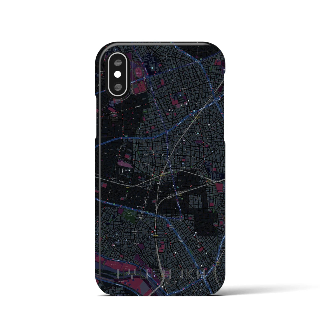 【自由が丘(東京都)】地図柄iPhoneケース(バックカバータイプ)