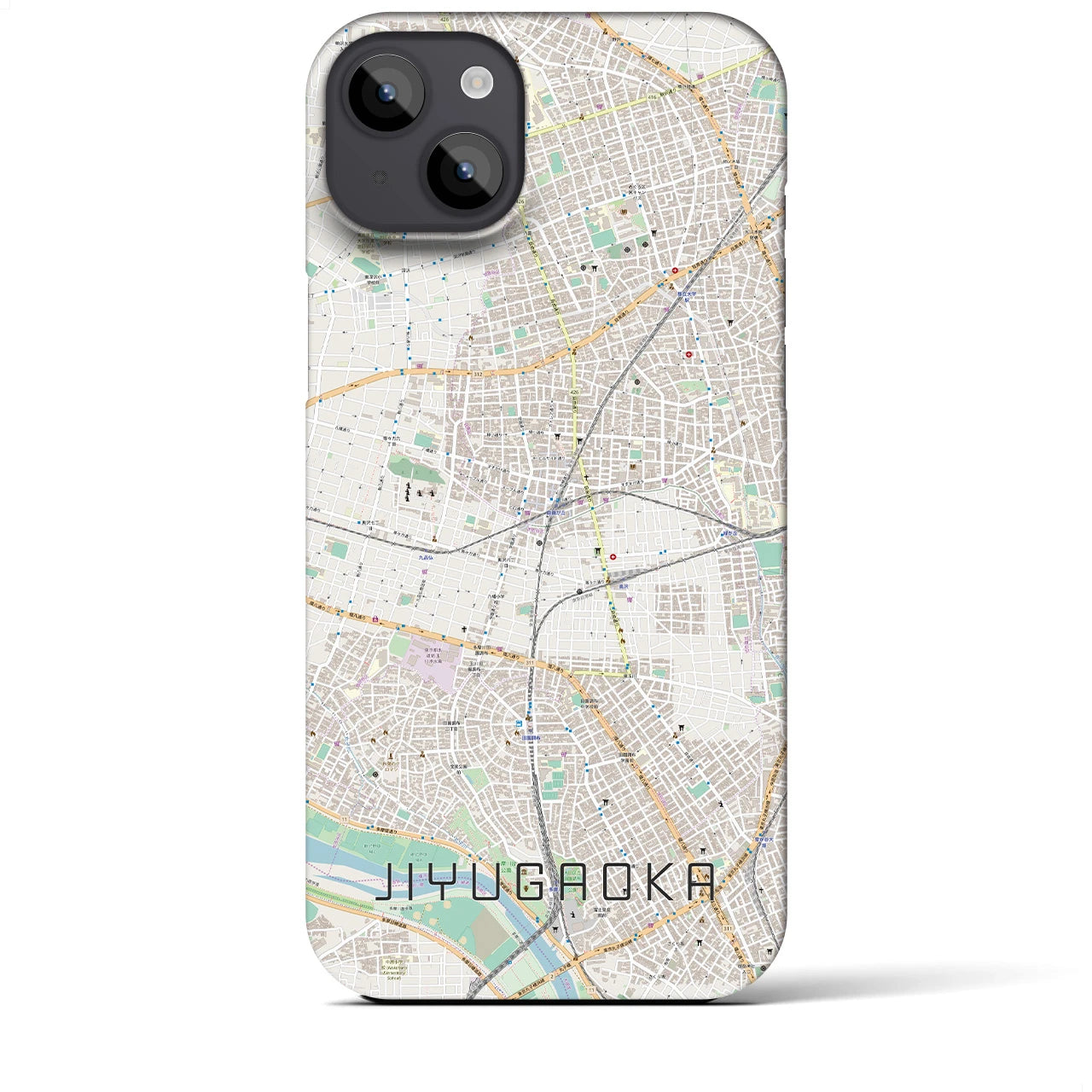 【自由が丘(東京都)】地図柄iPhoneケース(バックカバータイプ)