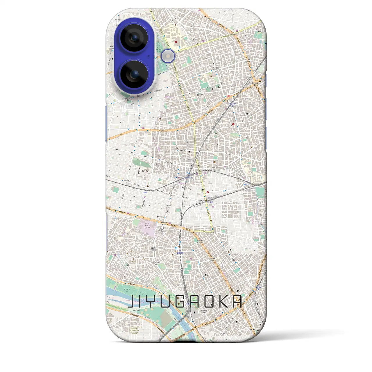 【自由が丘(東京都)】地図柄iPhoneケース(バックカバータイプ)