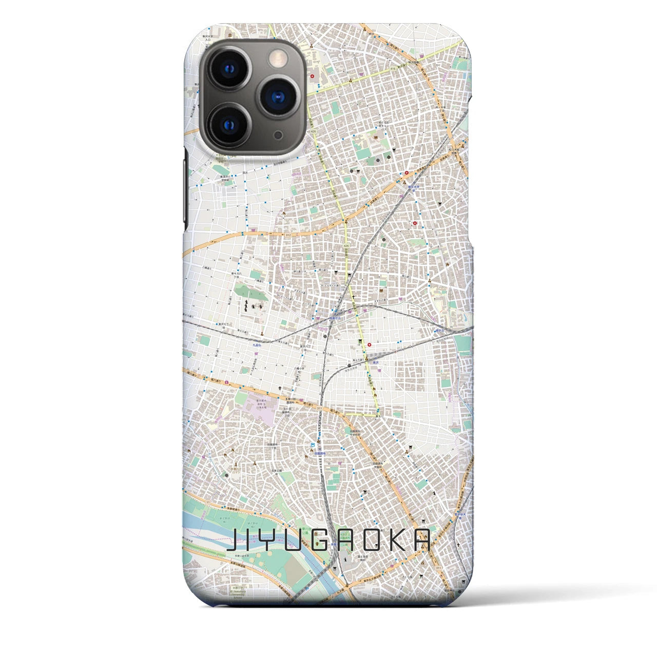 【自由が丘(東京都)】地図柄iPhoneケース(バックカバータイプ)
