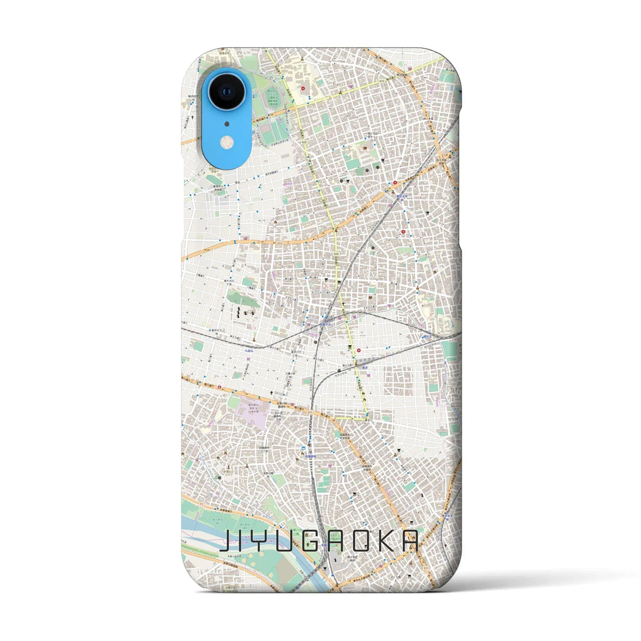 【自由が丘(東京都)】地図柄iPhoneケース(バックカバータイプ)
