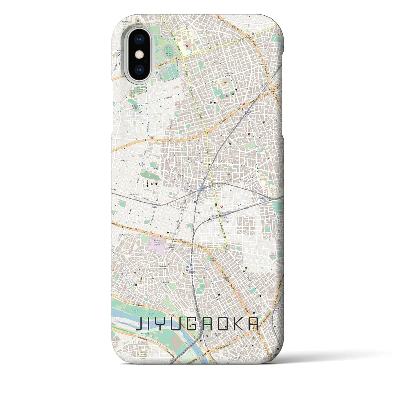 【自由が丘(東京都)】地図柄iPhoneケース(バックカバータイプ)