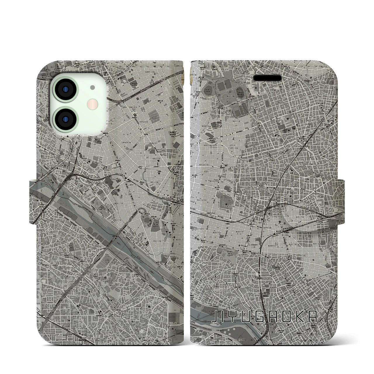 【自由が丘(東京都)】地図柄iPhoneケース(手帳タイプ)