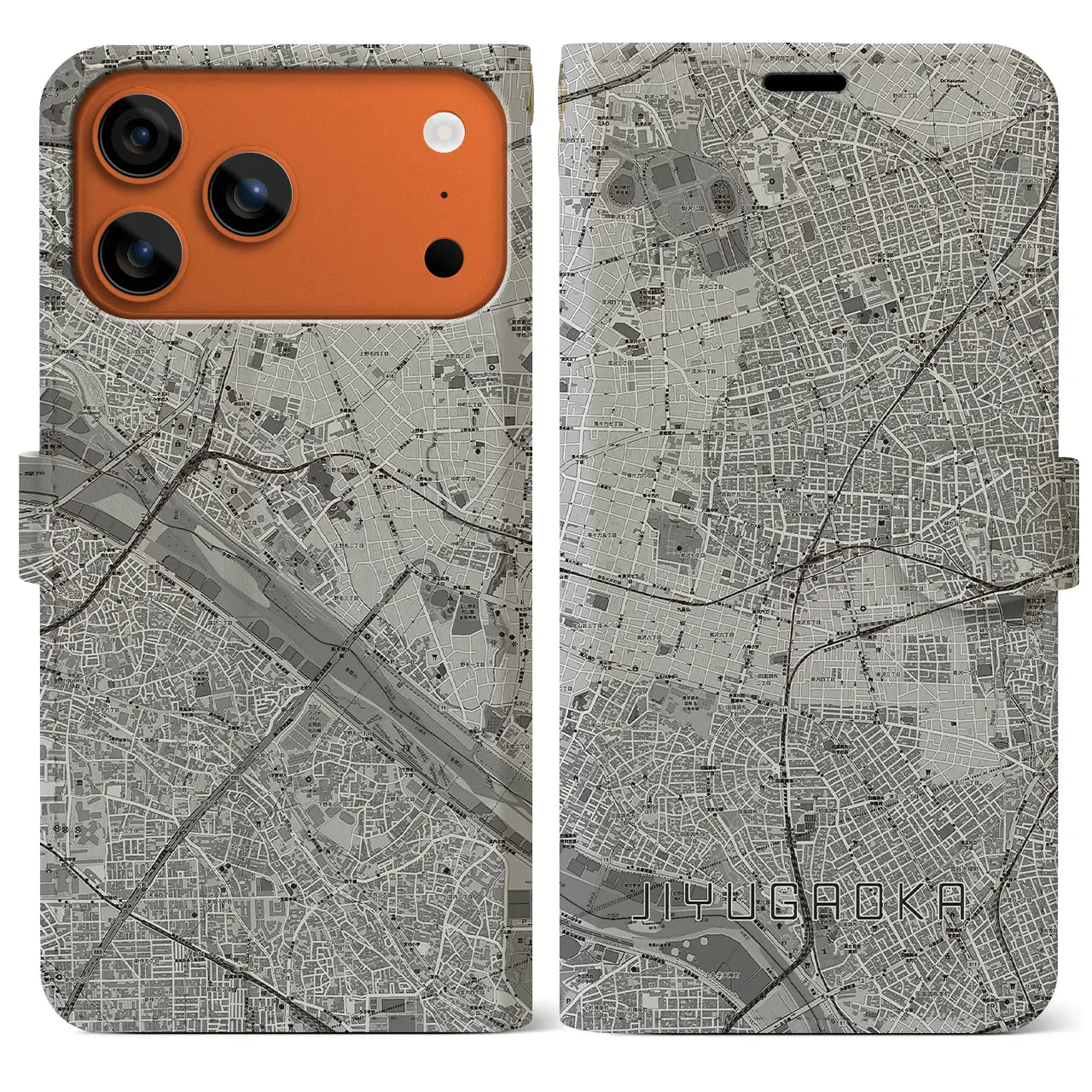 【自由が丘(東京都)】地図柄iPhoneケース(手帳タイプ)