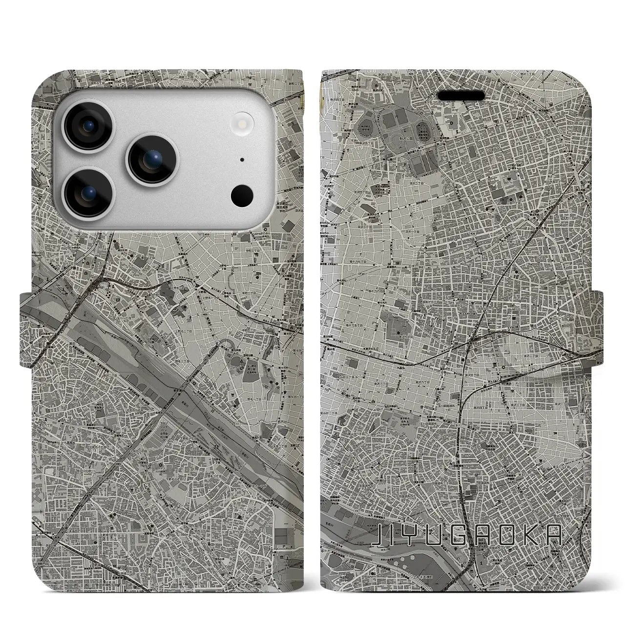 【自由が丘(東京都)】地図柄iPhoneケース(手帳タイプ)