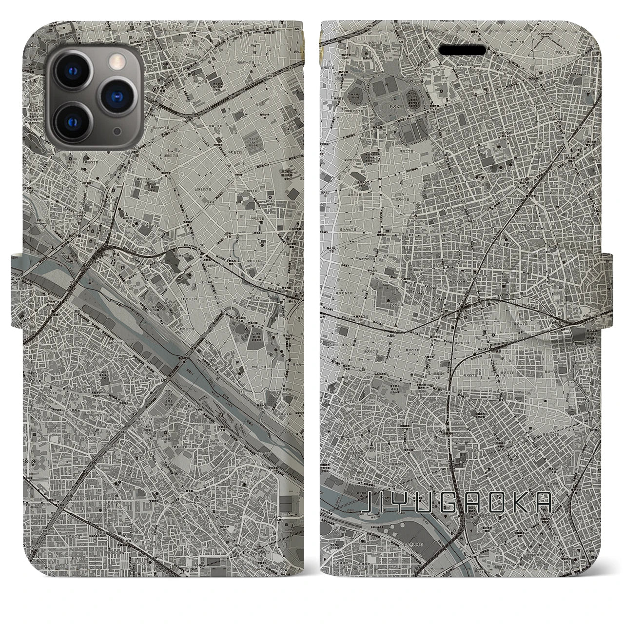 【自由が丘(東京都)】地図柄iPhoneケース(手帳タイプ)