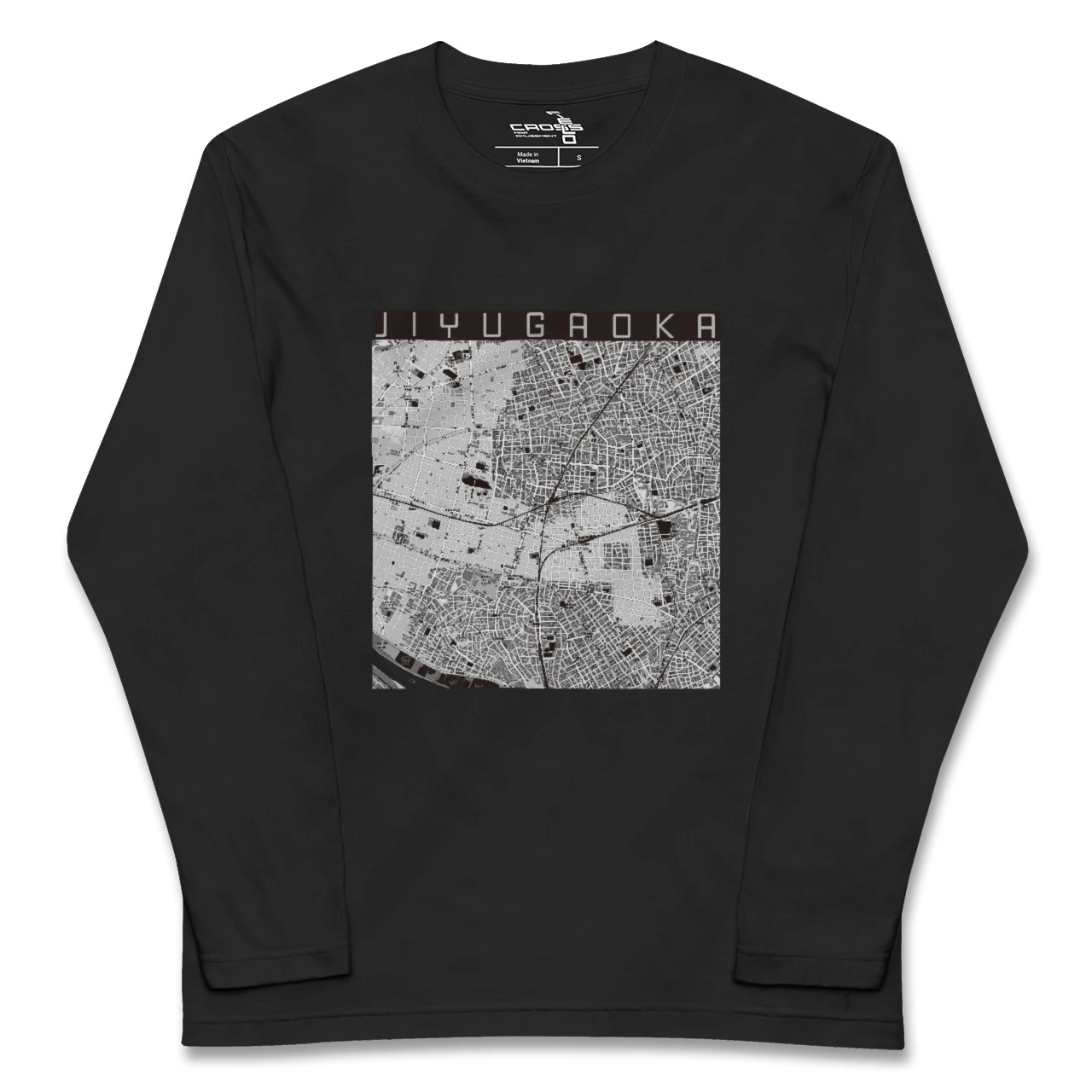 【自由が丘(東京都)】地図柄ロングスリーブTシャツ