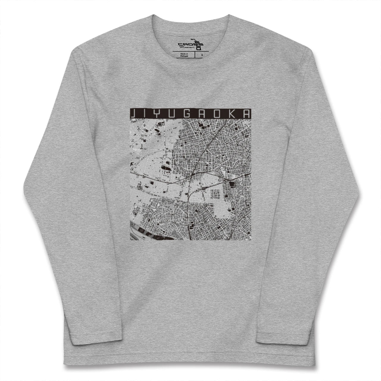 【自由が丘(東京都)】地図柄ロングスリーブTシャツ
