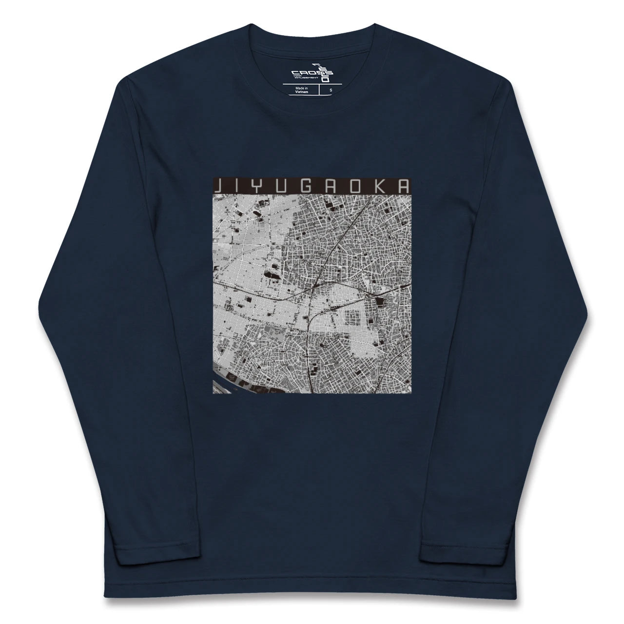 【自由が丘(東京都)】地図柄ロングスリーブTシャツ