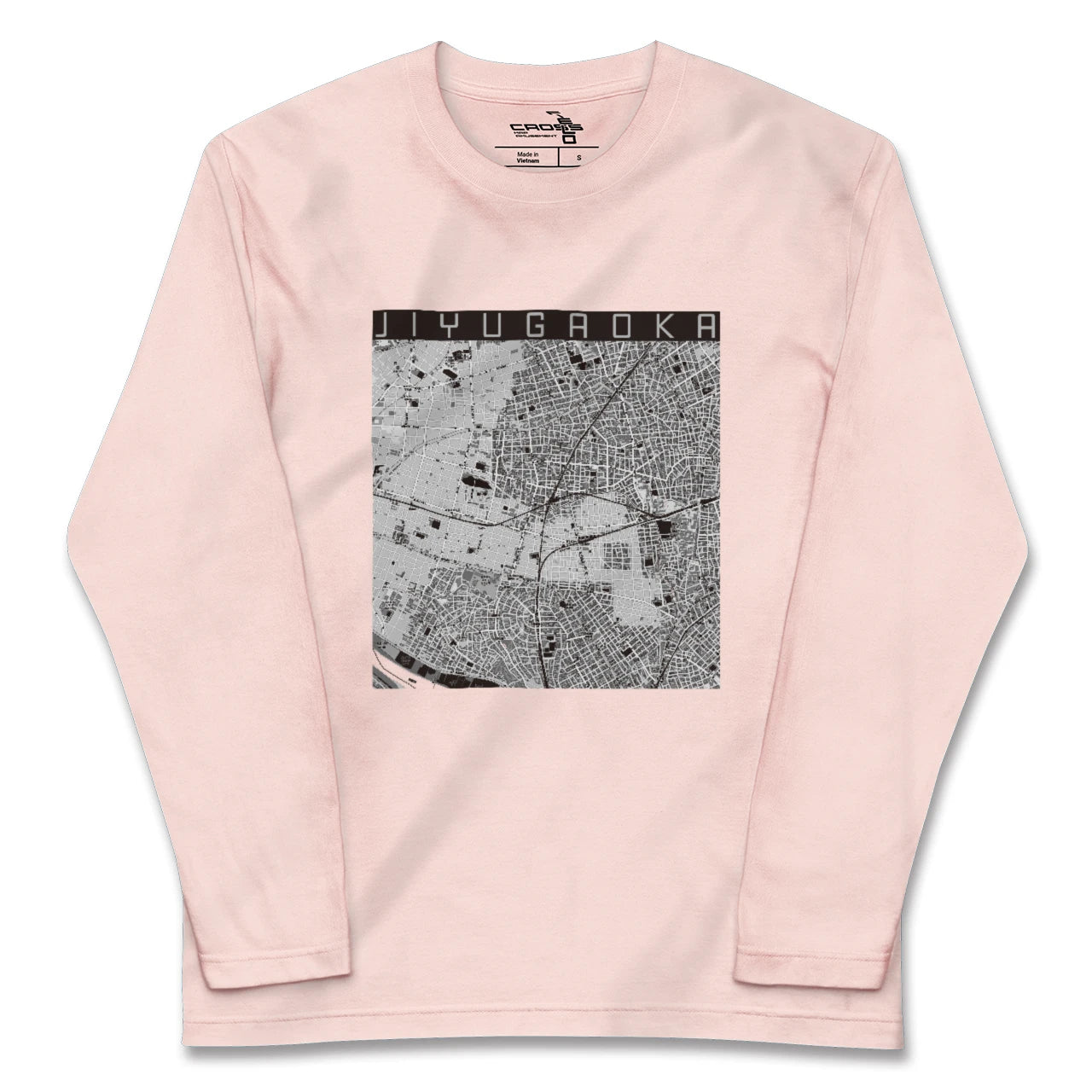 【自由が丘(東京都)】地図柄ロングスリーブTシャツ