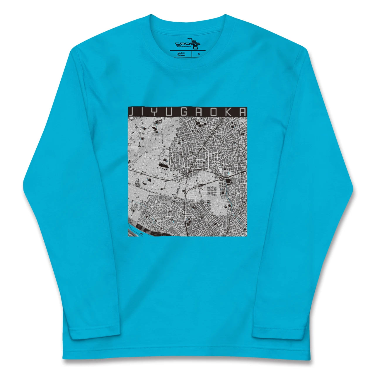 【自由が丘(東京都)】地図柄ロングスリーブTシャツ