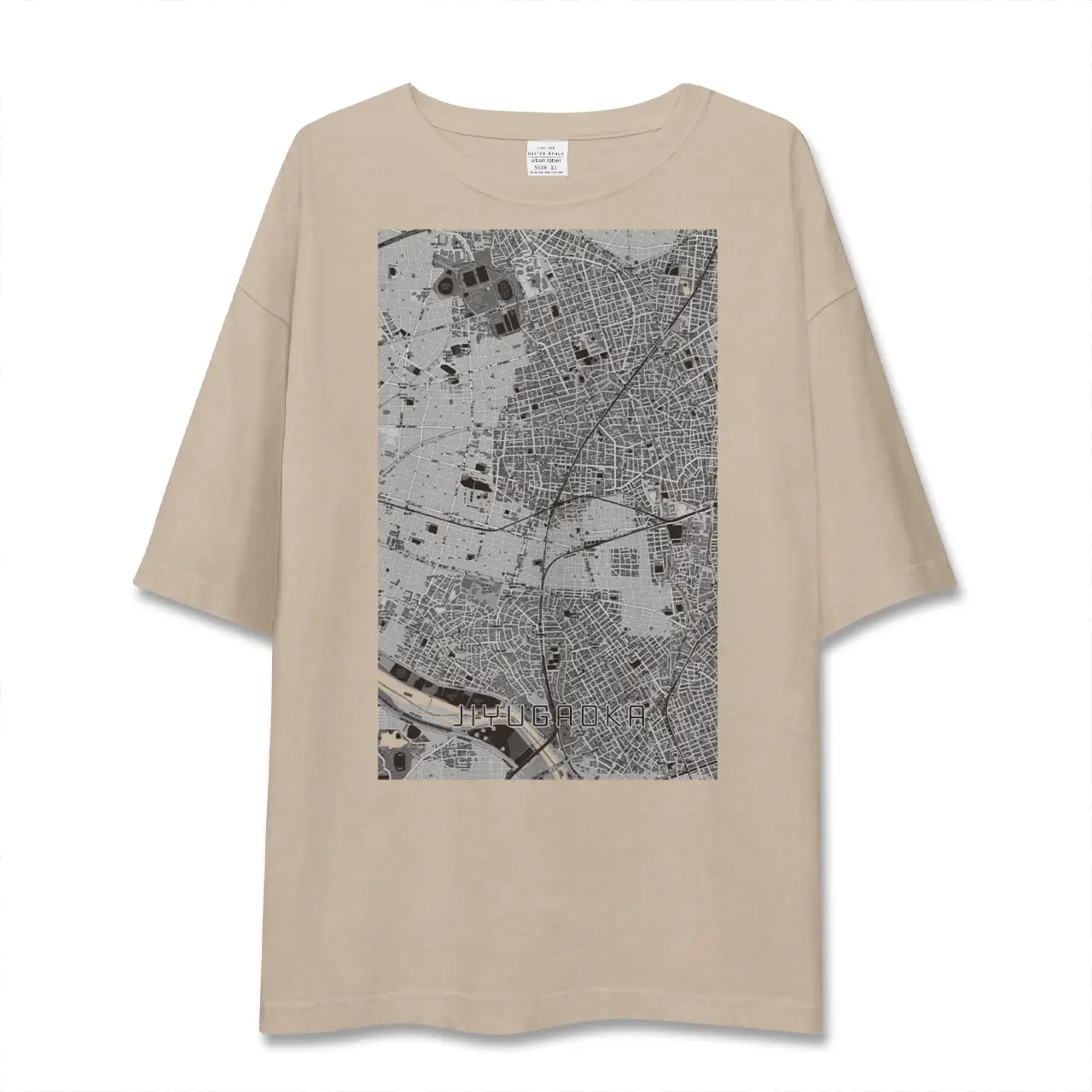 【自由が丘(東京都)】地図柄ビッグシルエットTシャツ