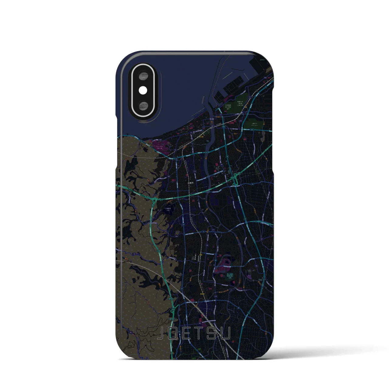 【上越(新潟県)】地図柄iPhoneケース(バックカバータイプ)