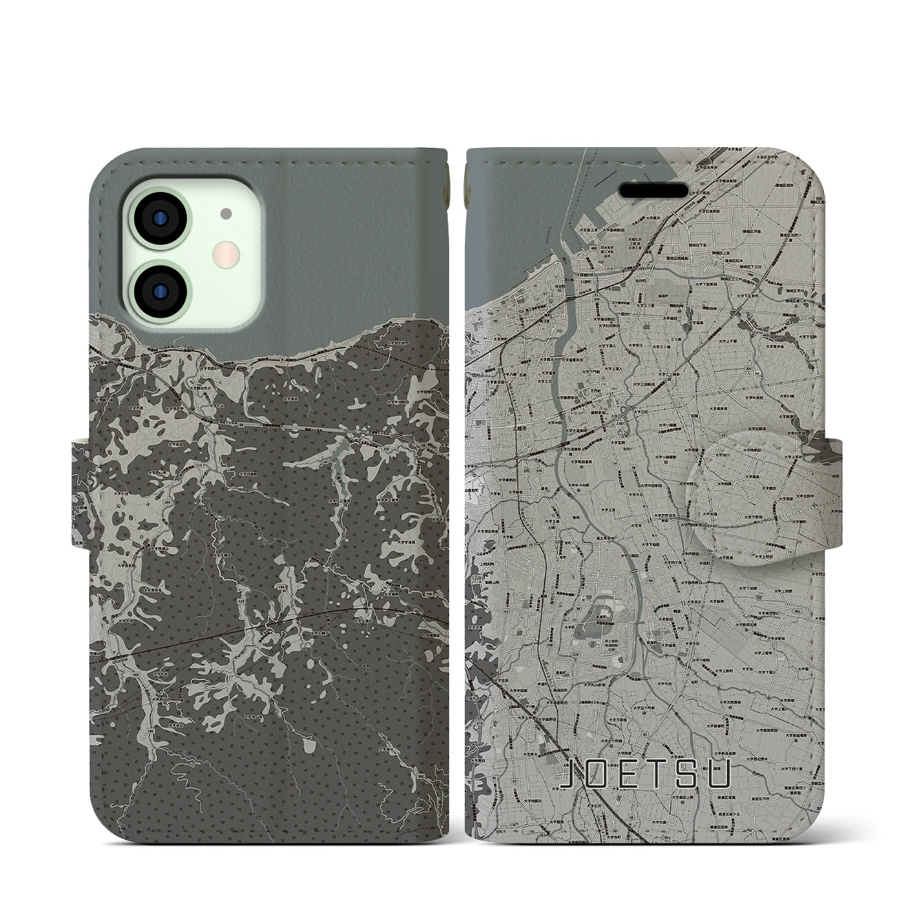 【上越(新潟県)】地図柄iPhoneケース(手帳タイプ)