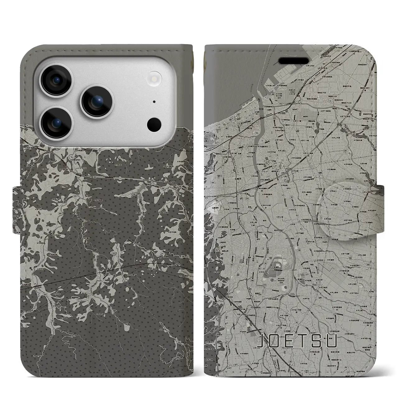 【上越(新潟県)】地図柄iPhoneケース(手帳タイプ)