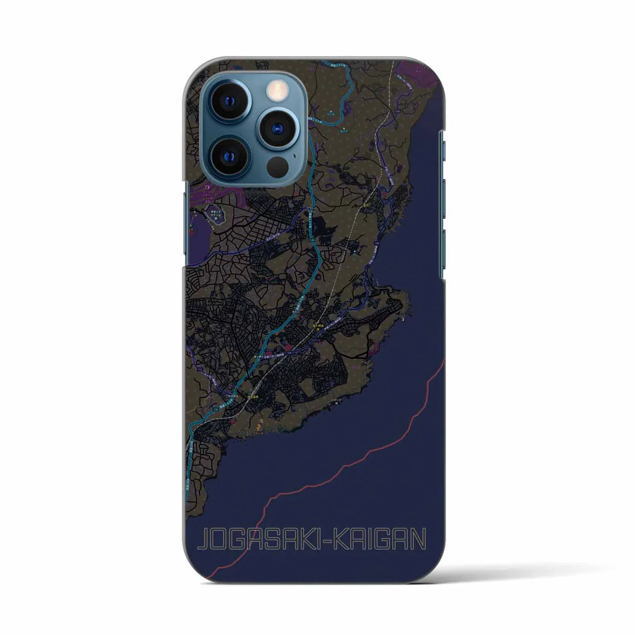 【城ヶ崎海岸(静岡県)】地図柄iPhoneケース(バックカバータイプ)