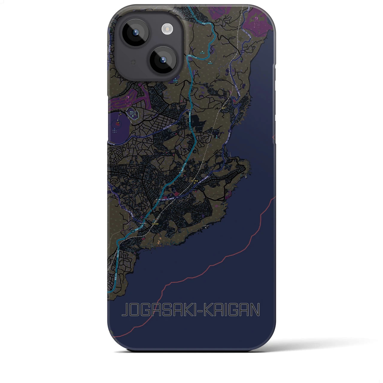 【城ヶ崎海岸(静岡県)】地図柄iPhoneケース(バックカバータイプ)
