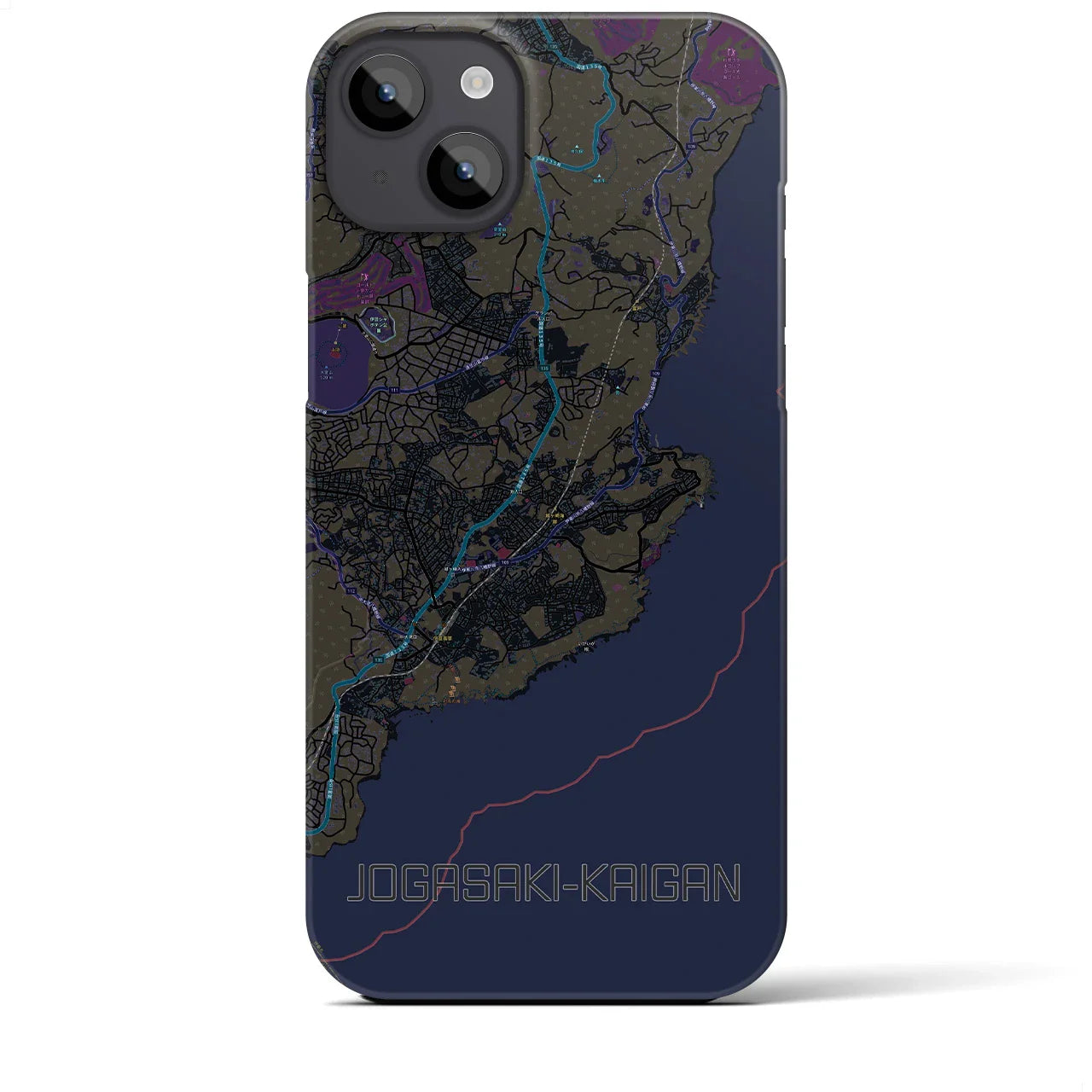 【城ヶ崎海岸(静岡県)】地図柄iPhoneケース(バックカバータイプ)