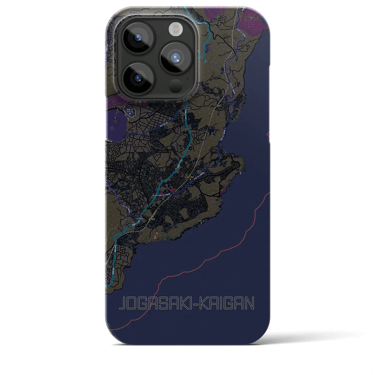 【城ヶ崎海岸(静岡県)】地図柄iPhoneケース(バックカバータイプ)