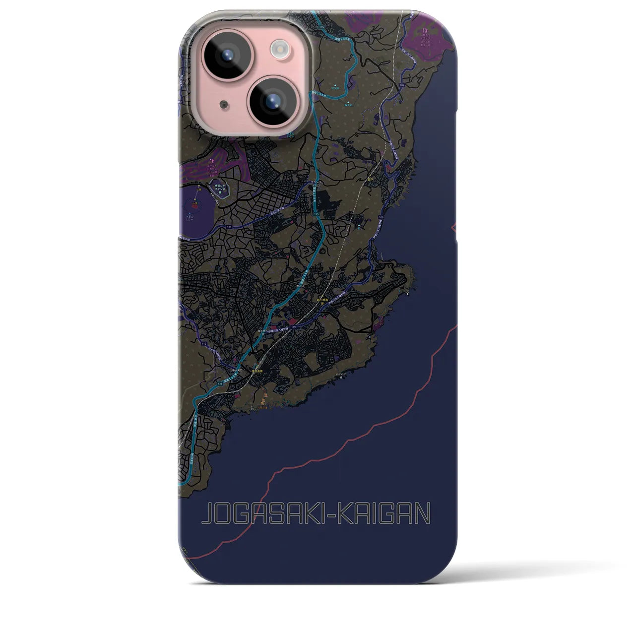 【城ヶ崎海岸(静岡県)】地図柄iPhoneケース(バックカバータイプ)