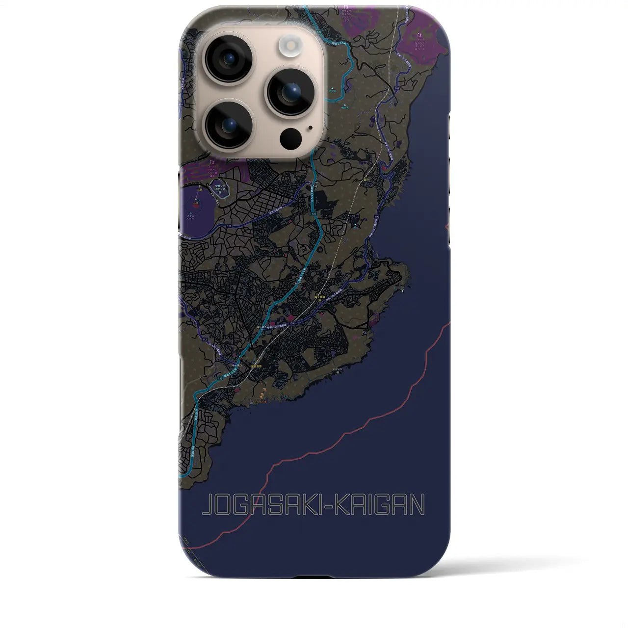 【城ヶ崎海岸(静岡県)】地図柄iPhoneケース(バックカバータイプ)