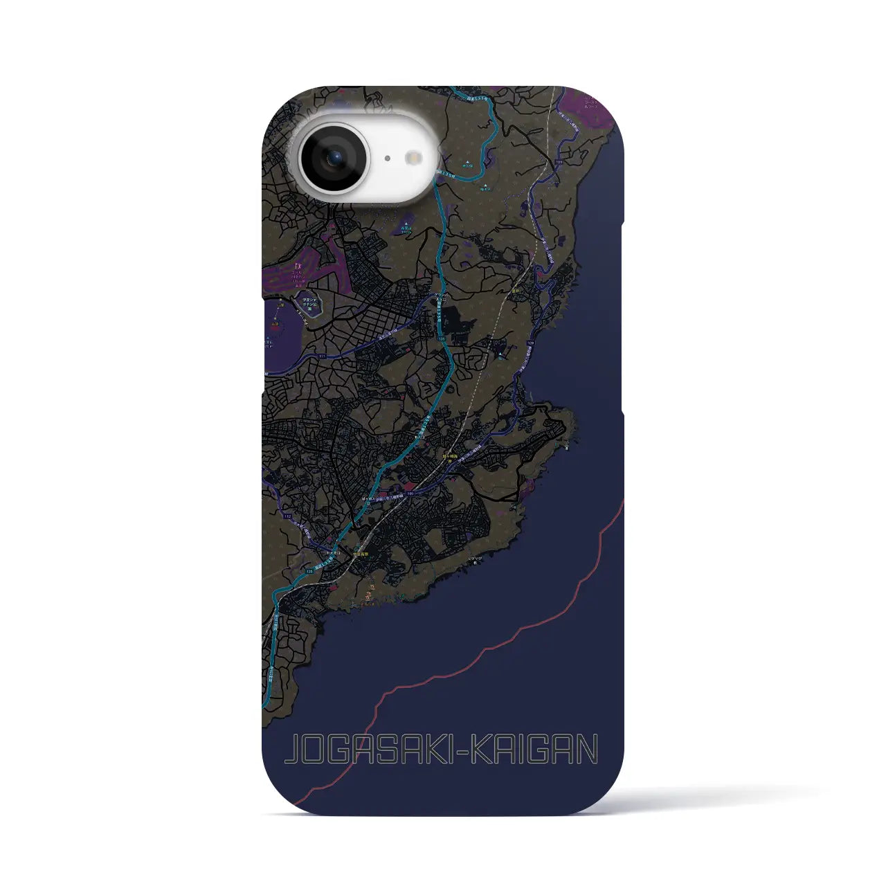 【城ヶ崎海岸(静岡県)】地図柄iPhoneケース(バックカバータイプ)