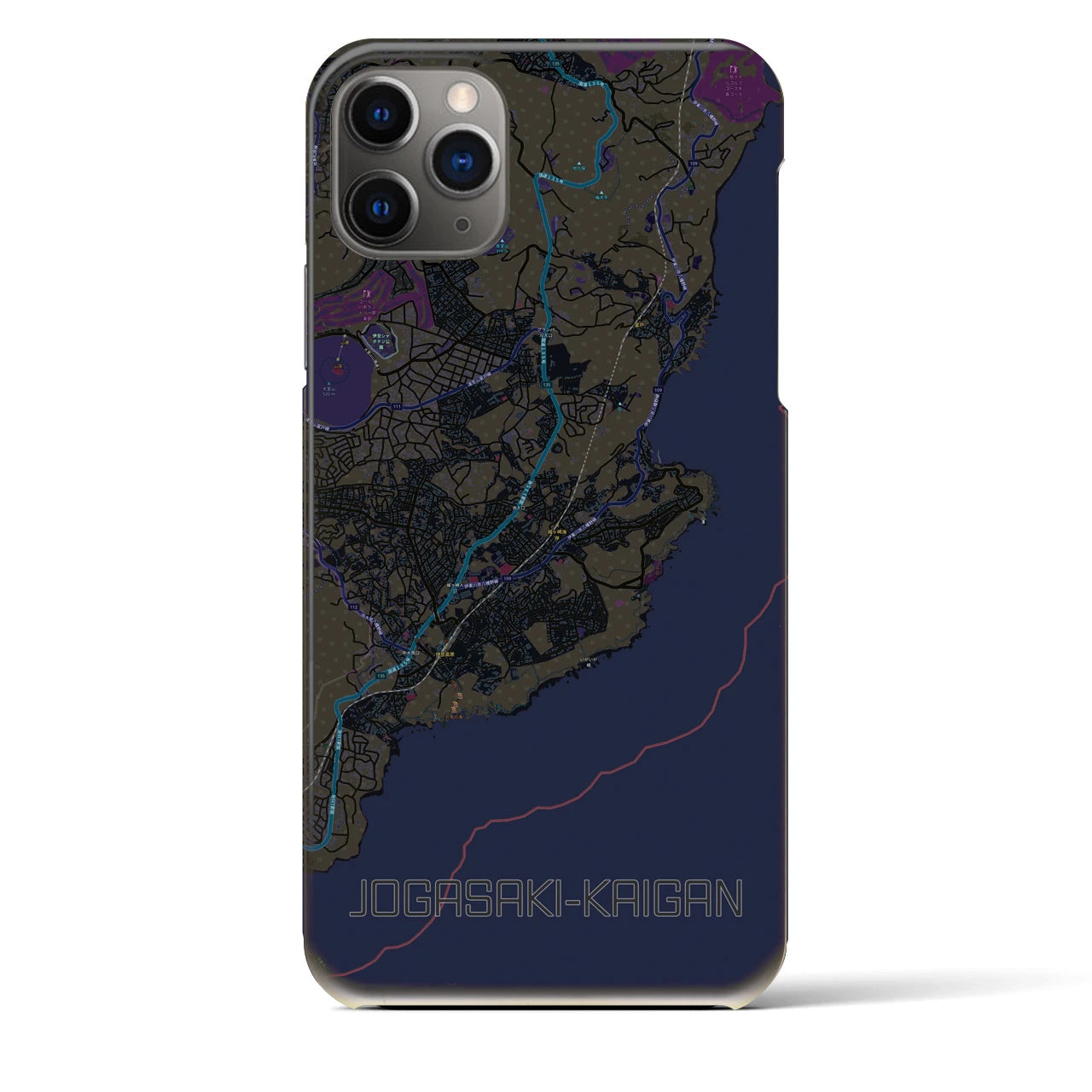 【城ヶ崎海岸(静岡県)】地図柄iPhoneケース(バックカバータイプ)