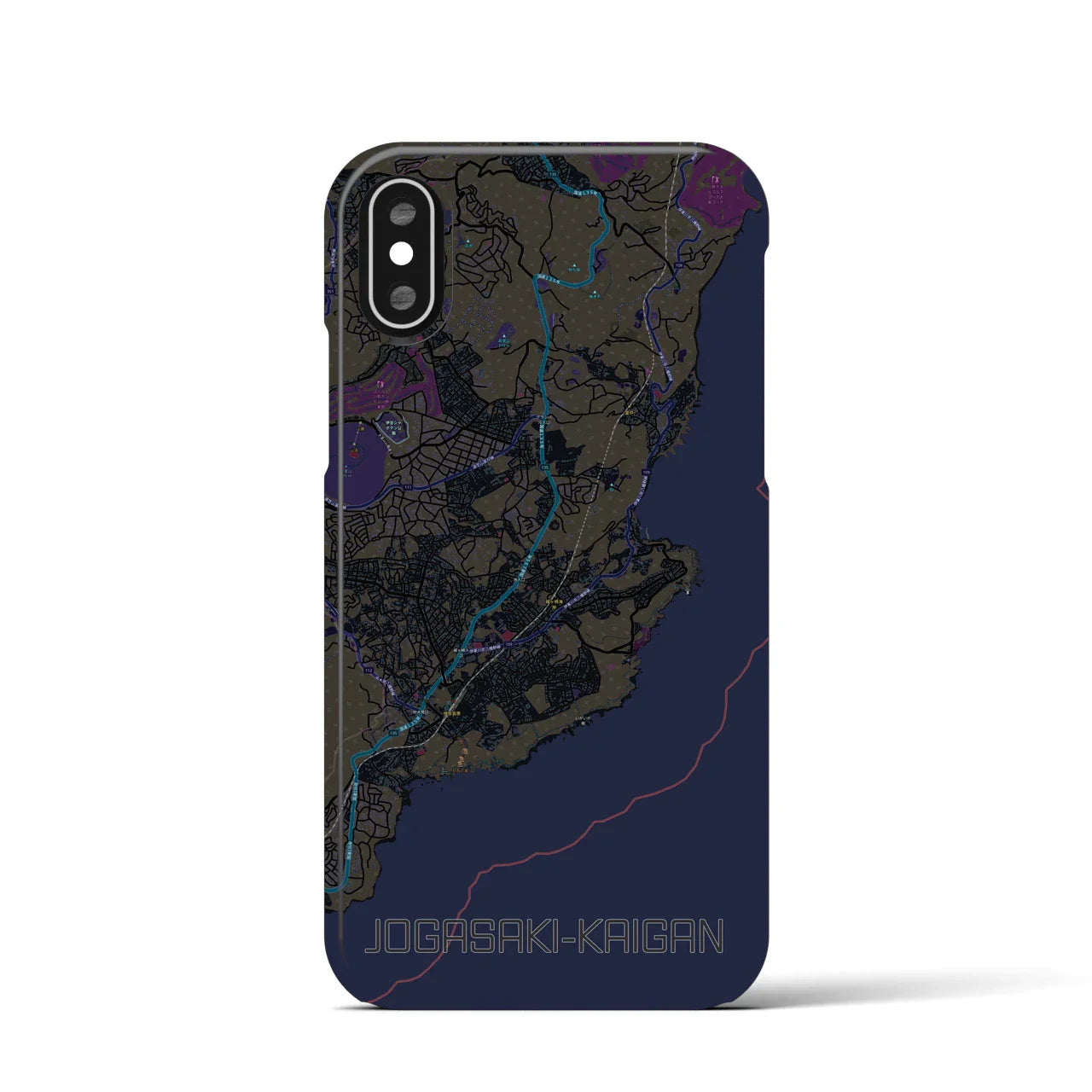 【城ヶ崎海岸(静岡県)】地図柄iPhoneケース(バックカバータイプ)