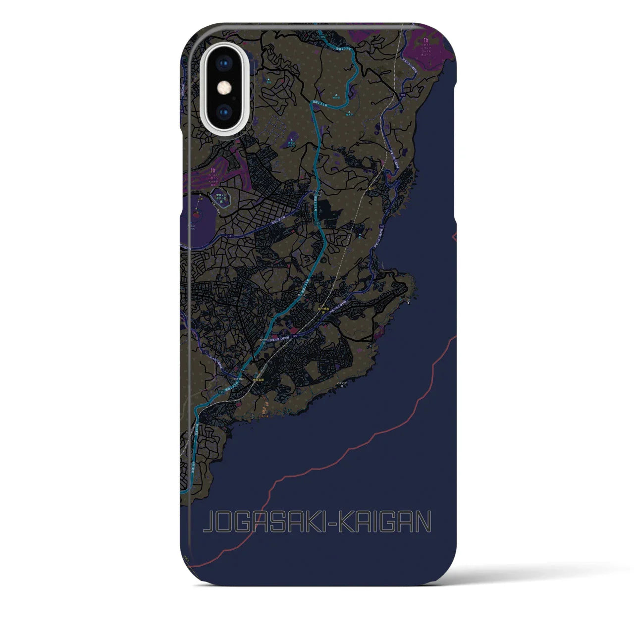 【城ヶ崎海岸(静岡県)】地図柄iPhoneケース(バックカバータイプ)