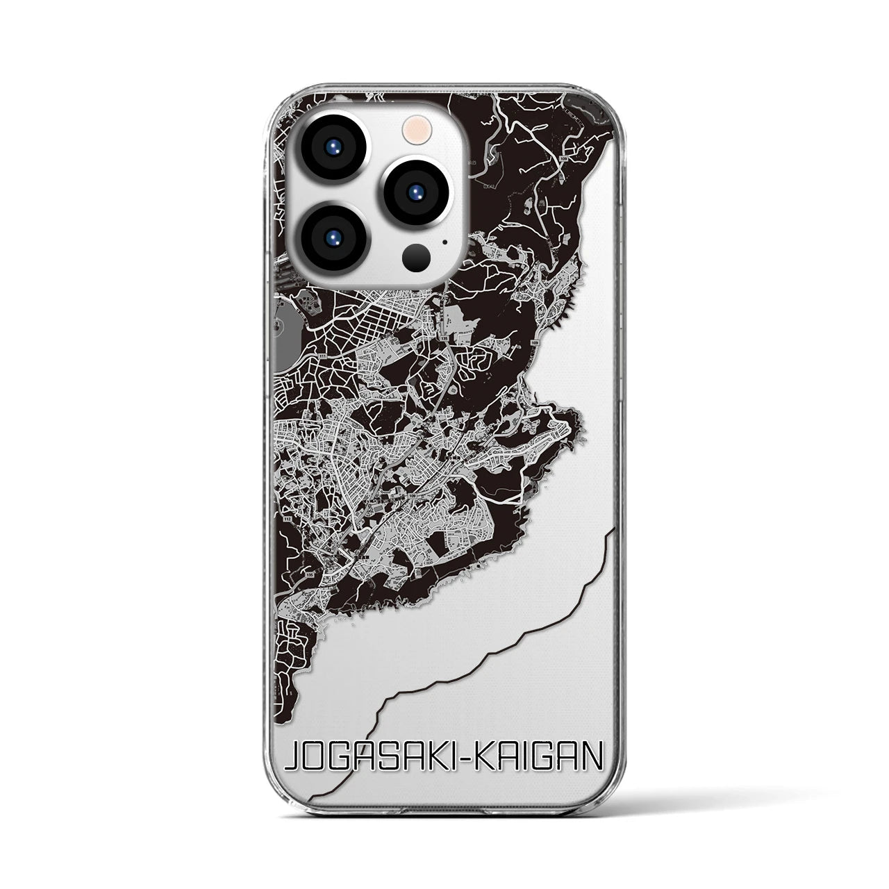 【城ヶ崎海岸(静岡県)】地図柄iPhoneケース(クリアタイプ)