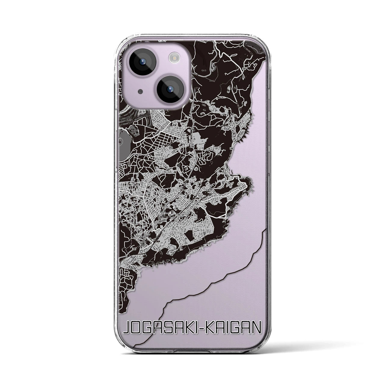 【城ヶ崎海岸(静岡県)】地図柄iPhoneケース(クリアタイプ)