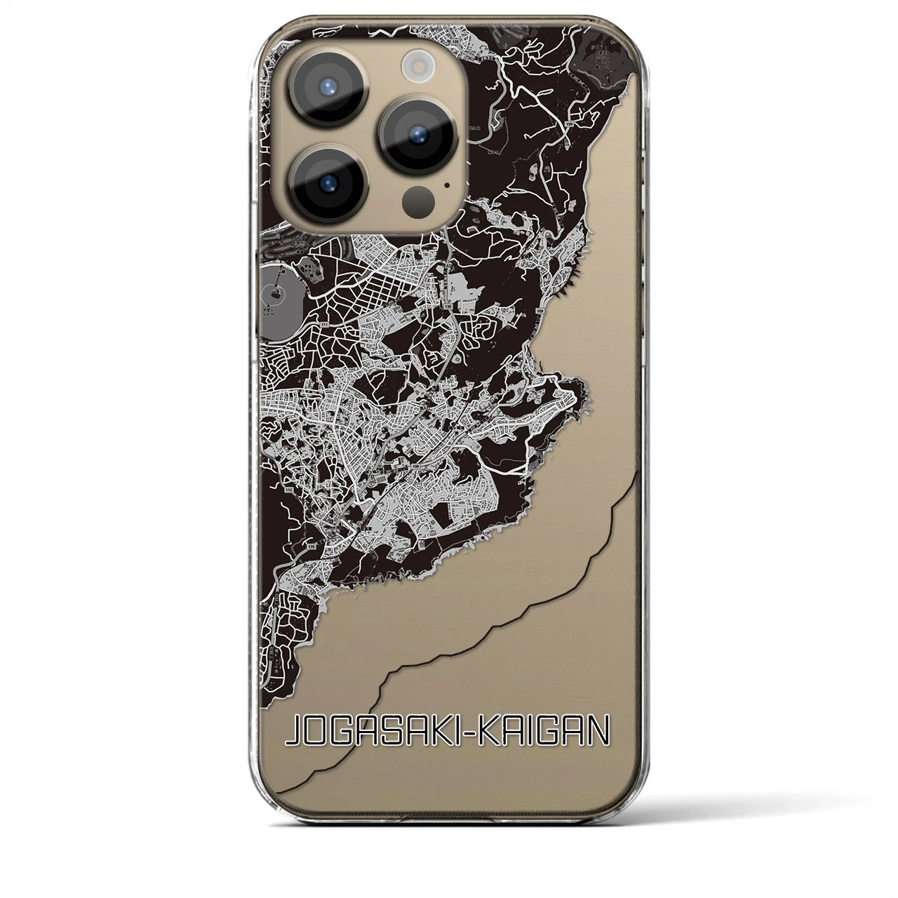 【城ヶ崎海岸(静岡県)】地図柄iPhoneケース(クリアタイプ)