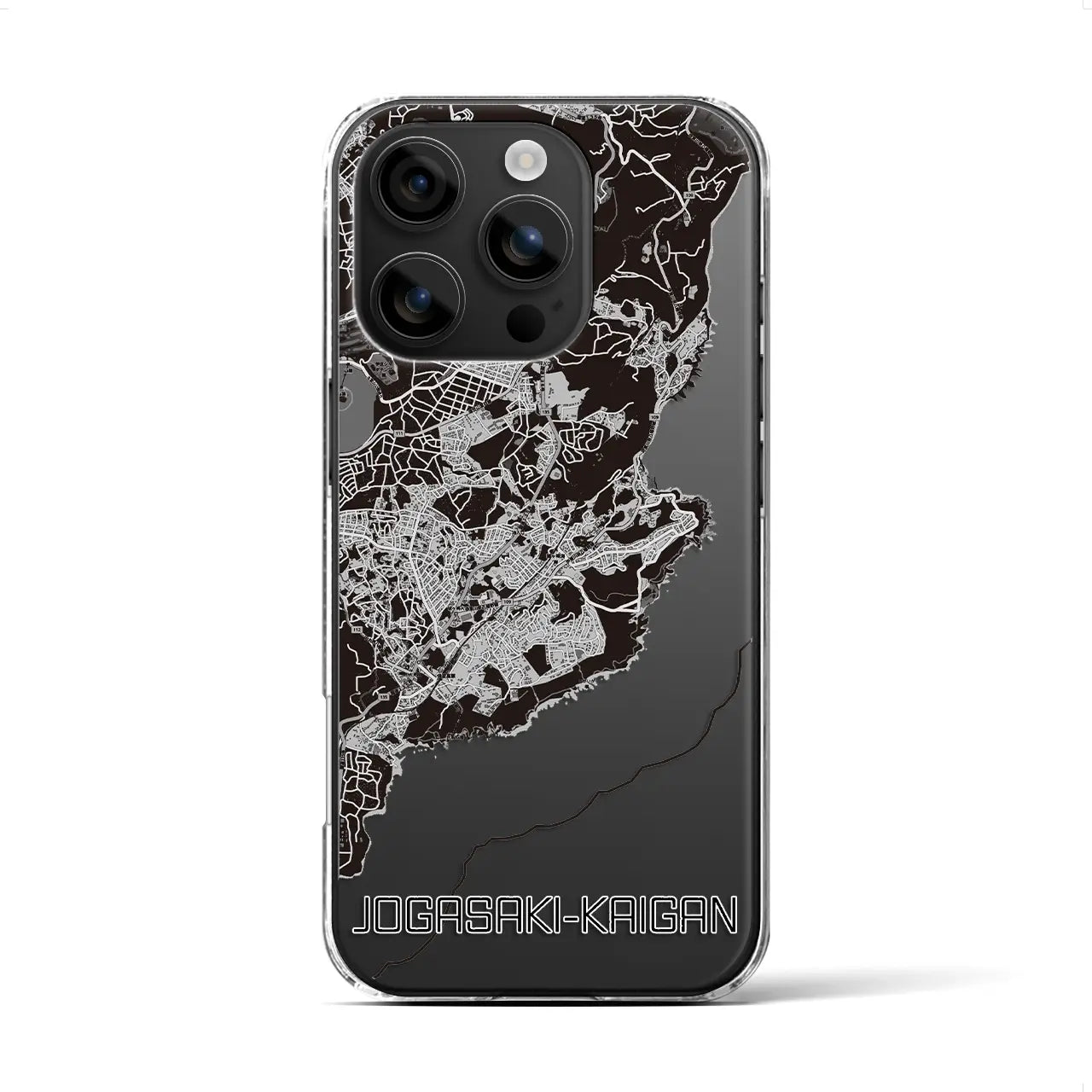 【城ヶ崎海岸(静岡県)】地図柄iPhoneケース(クリアタイプ)