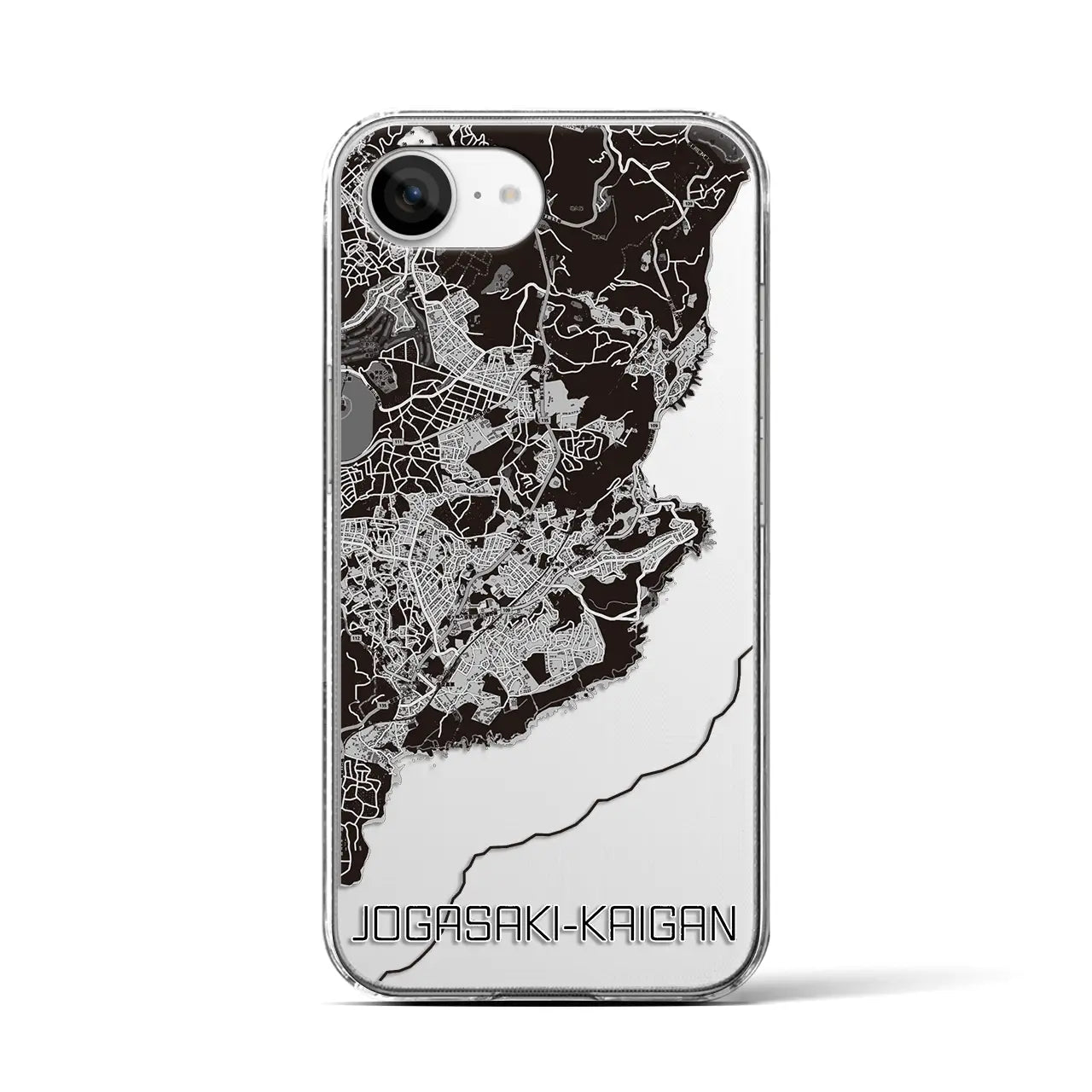 【城ヶ崎海岸(静岡県)】地図柄iPhoneケース(クリアタイプ)