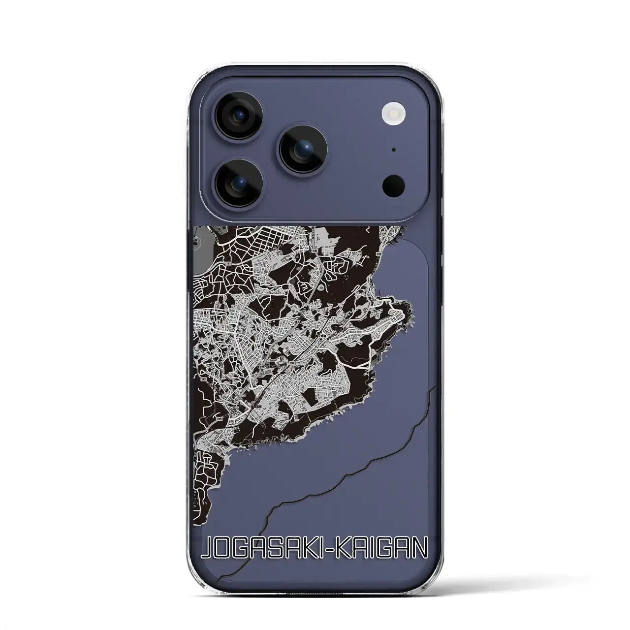 【城ヶ崎海岸(静岡県)】地図柄iPhoneケース(クリアタイプ)モノトーン・iPhone 17 Pro Max 用