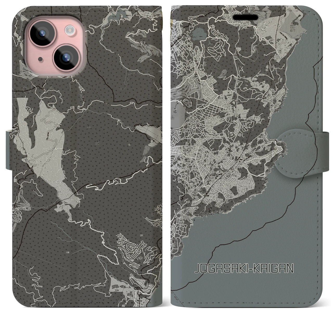 【城ヶ崎海岸(静岡県)】地図柄iPhoneケース(手帳タイプ)