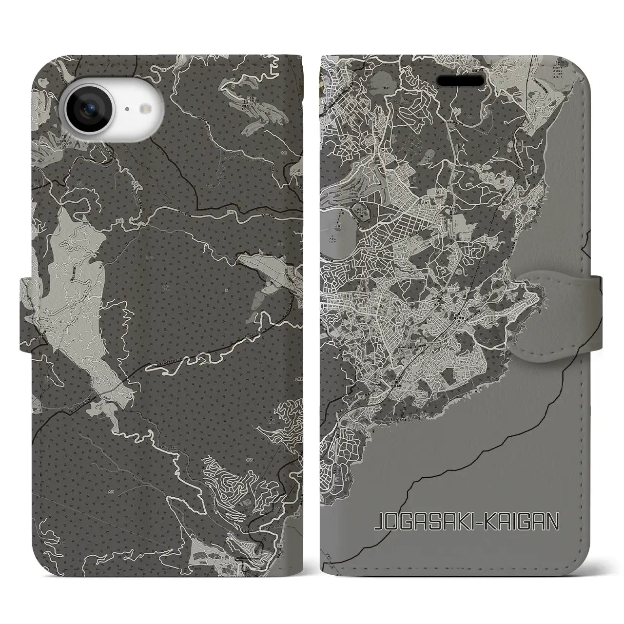 【城ヶ崎海岸(静岡県)】地図柄iPhoneケース(手帳タイプ)