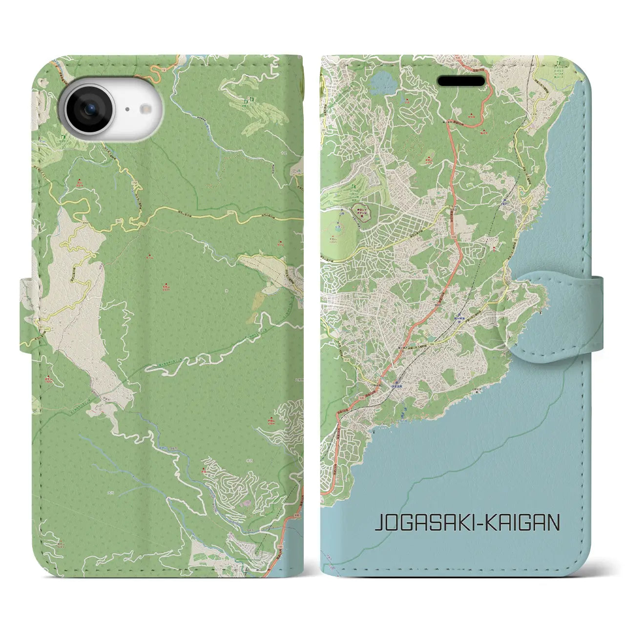 【城ヶ崎海岸(静岡県)】地図柄iPhoneケース(手帳タイプ)