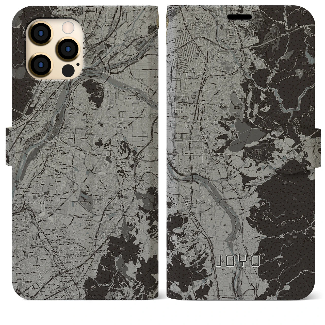 【城陽(京都府)】地図柄iPhoneケース(手帳タイプ)