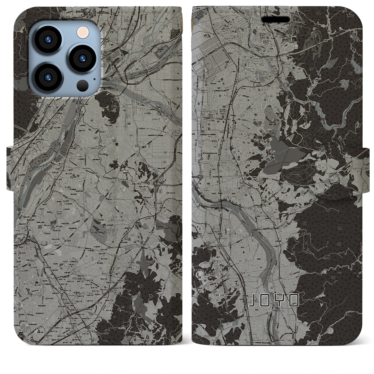 【城陽(京都府)】地図柄iPhoneケース(手帳タイプ)