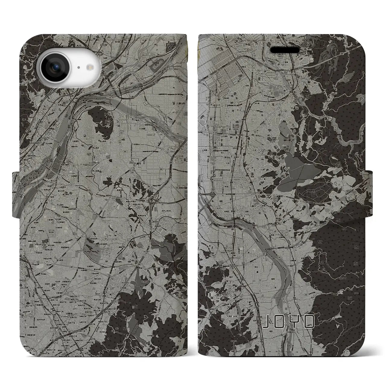 【城陽(京都府)】地図柄iPhoneケース(手帳タイプ)