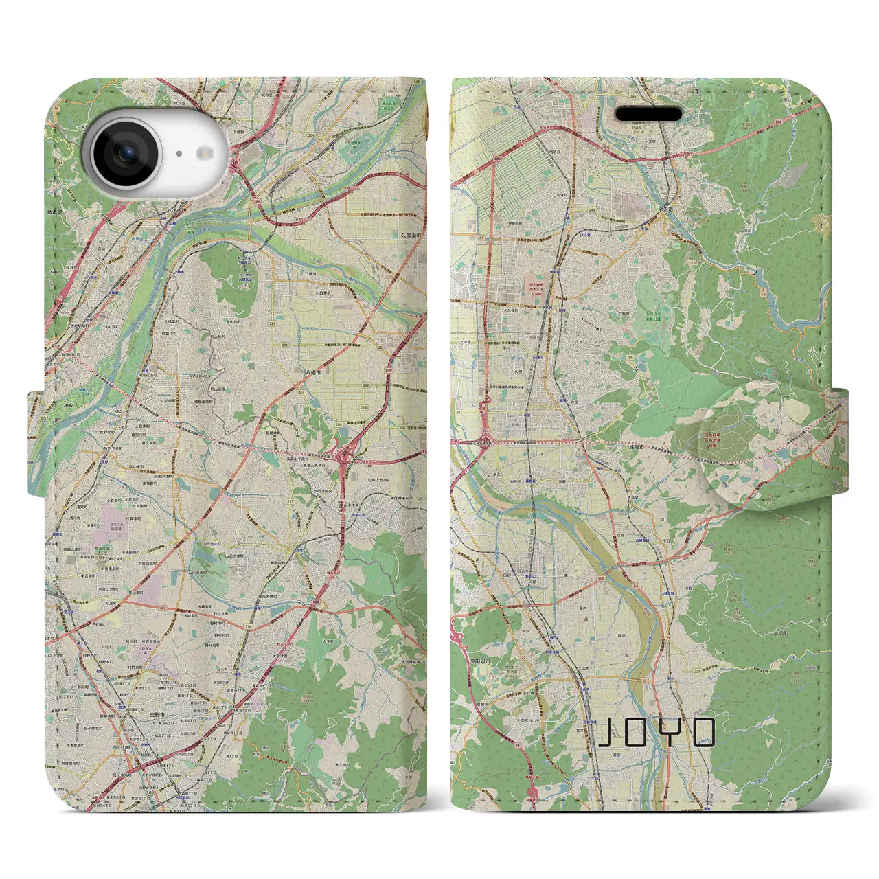 【城陽(京都府)】地図柄iPhoneケース(手帳タイプ)