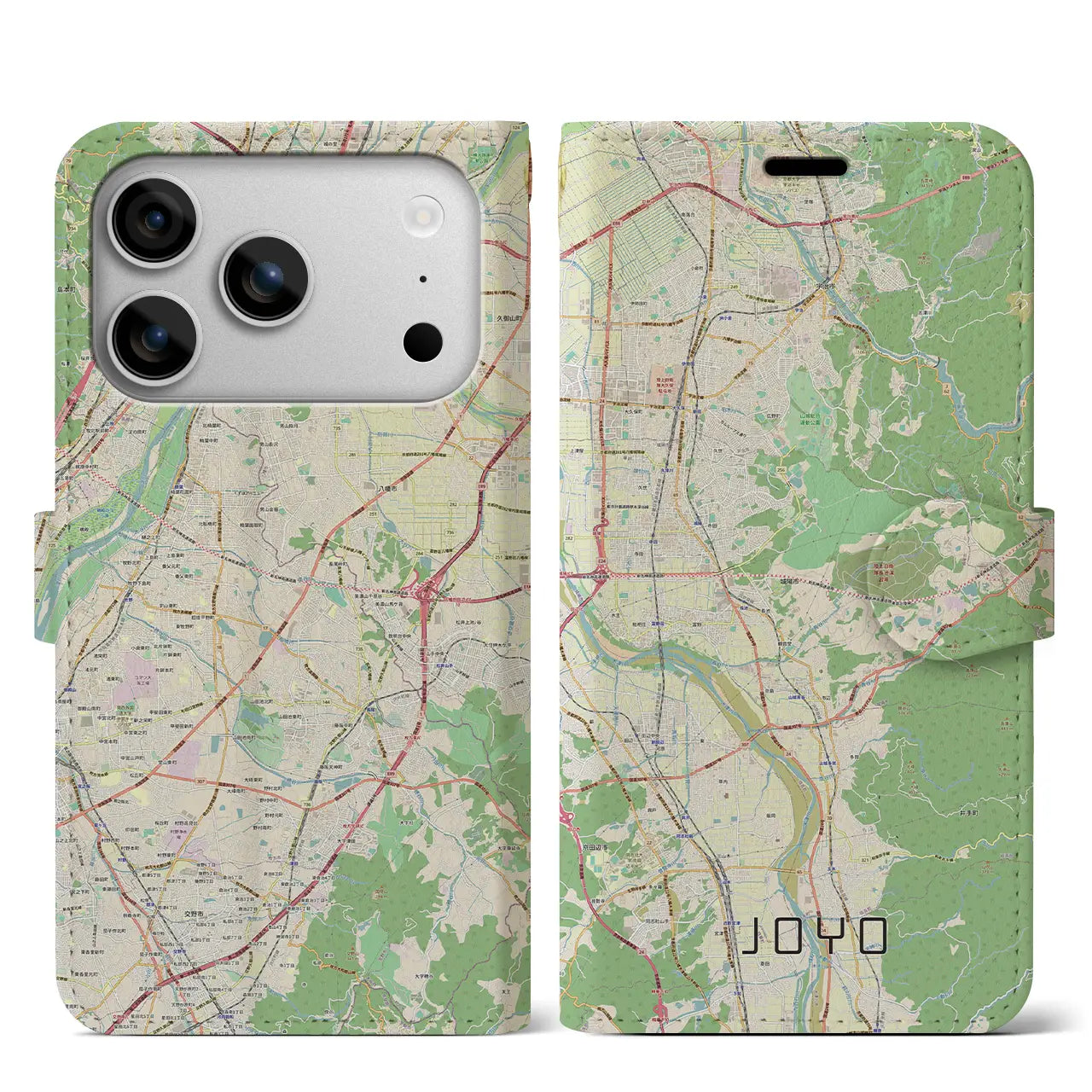 【城陽(京都府)】地図柄iPhoneケース(手帳タイプ)